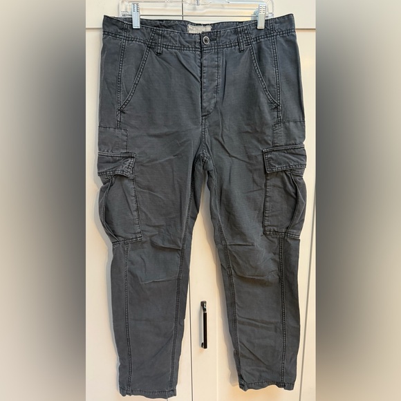 Free People Pants - Free People Charcoal Cargo Utility Pants. Size 10. 100% cotton.